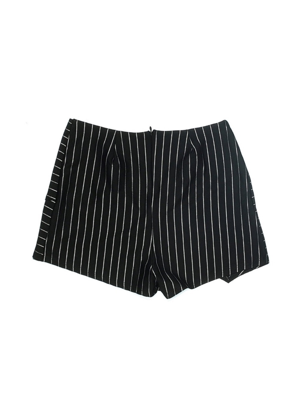 Lulus Black White Striped Wrap Skort Shorts Size L High Waist Mini Skirt Short - Picture 2 of 4